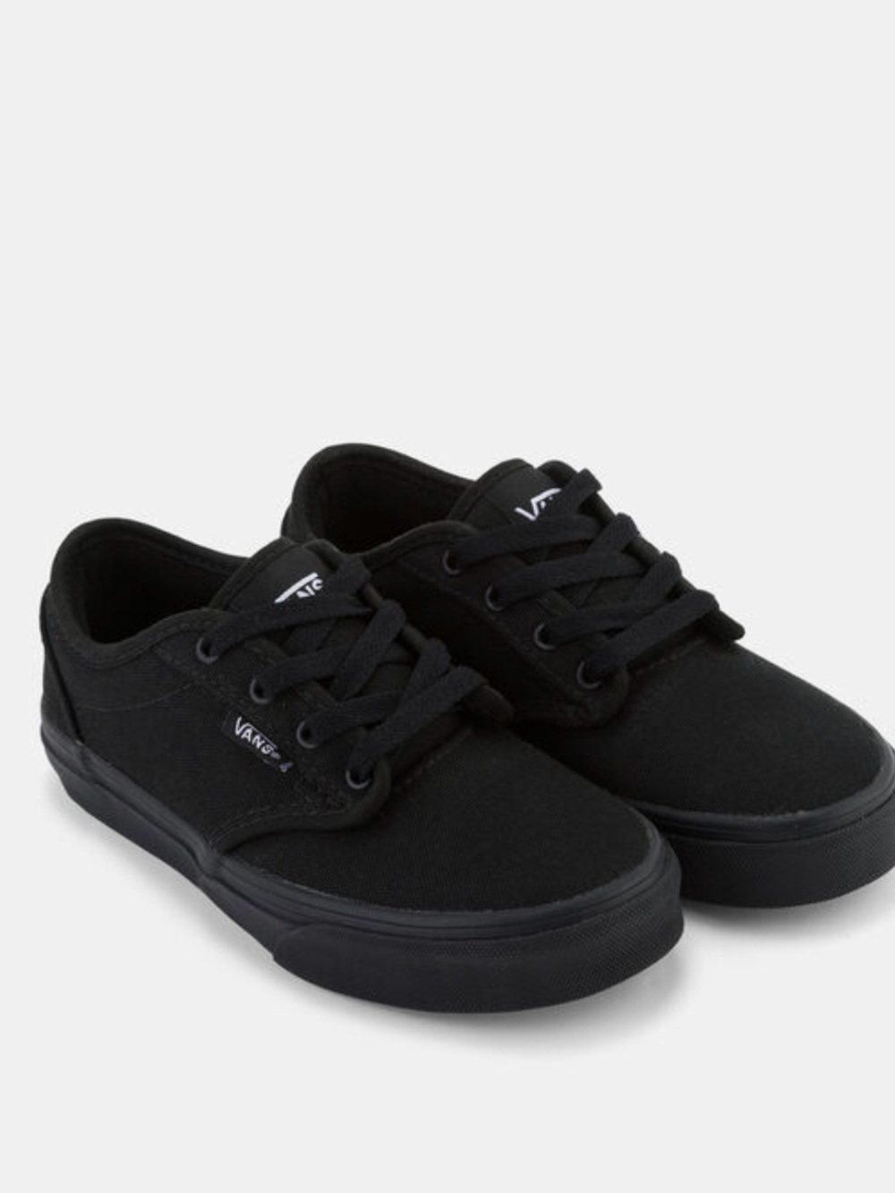 NWOT Kids Vans All Black Canvas Sneakers